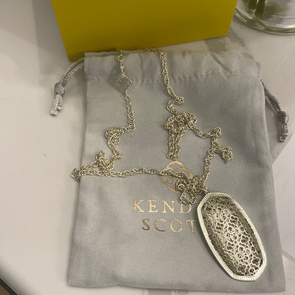 Kendra Scott Perfect Gold Filagree Rayne or Rae necklace.